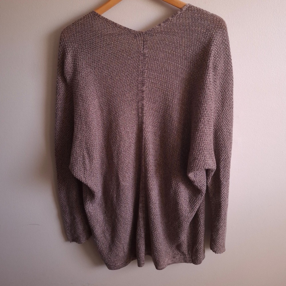 Y2K Boho Cottage Knit Cardigan Golden Brown Open Oversized Long Relaxed Sz S/M